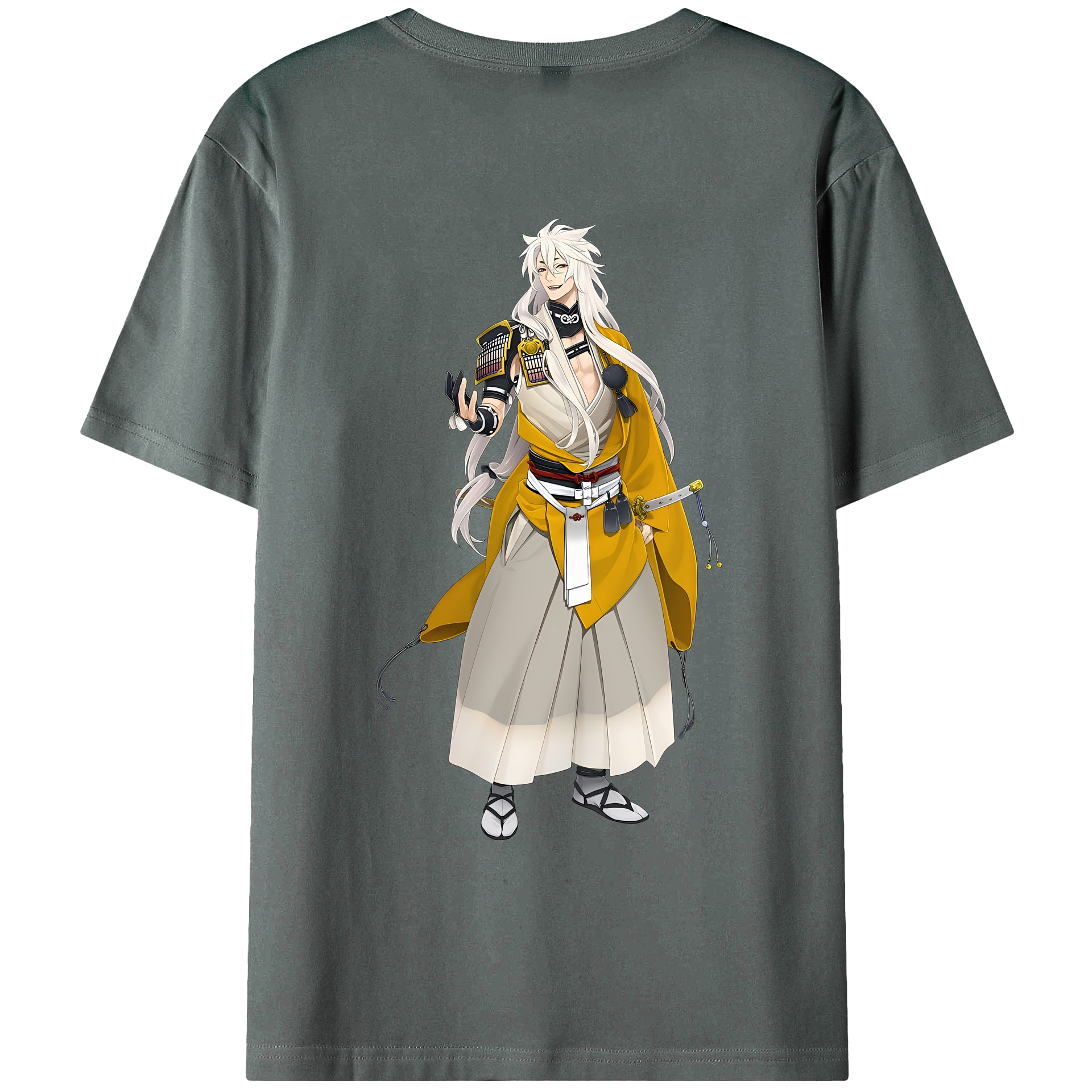 （画像用） 刀剣乱舞 Touken Ranbu 綿100％ メンズ半袖Tシャツ（バックプリント） 通気性